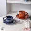 Taza y Platillo de Café con Relieve Roscado, Taza de Café Minimalista Nórdica Pequeña para Latte Art 150ml Set de Té de la Tarde Taza de Espresso