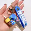 Llavero de Puntada de Alta Calidad Muñeca de Plástico Suave PVC Creativo Lilo y Stitch Colgante para Llave de Coche Regalo