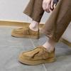 Zapatos de Plataforma para Amantes Zapatos Canguro de Plataforma para Hombre y Mujer 2025 Nuevos Mocasines de Cordones Puntiagudos Zapatos Pequeños de Cuero Joker Británico
