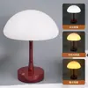 Lámpara de mesa con forma de hongo para cuidar los ojos, diseño creativo y minimalista, adecuada para salas de estar, dormitorios y mesitas de noche, creando un ambiente de atardecer y con una estética cremosa para iluminación decorativa