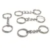 Anillo para Llaves de Hierro de 20 mm con Cadena de 4 Secciones Anillo de Hardware de Doble Círculo Niquelado Accesorios de Llavero de Metal para Joyería