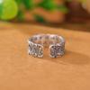 Anillo de plata de ley S999 con seis palabras auténticas de estilo étnico retro de un solo ciervo, nuevo anillo de plata de estilo chino combinable.