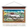Pintura Colgante Auspiciosa de Xizang Arte Textil Estilo Étnico Tela Colgante Decoración del Hogar de Xizang Pintura con Cinta Colgante para Casa de Huéspedes Hotel Mural