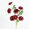 Flores Artificiales Rosa Iceberg Flores Falsas Hogar Sala de Estar Mesa de Comedor Arte Floral Adornos Salón de Bodas Arreglo Floral Flores de Seda