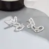Nuevos Pendientes de Corazón Doble con Textura 2024, de Alta Gama, Modernos y Versátiles, Aretes de Moda Dongdaemun para Mujer