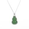 Joyería de diamantes Nuevo S925 Plata Chapado en Oro Calcedonia Verde Calabaza Colgante Xiuya Collar de Mujer Estilo Europeo y Americano Elegante Combinación