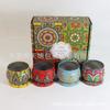Caja de metal redonda con forma de tambor para té perfumado, caja de hierro para galletas, rollo de huevo, tarro de dulces, envase para velas de aromaterapia, tarro de hojalata
