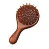 Mini Pente de Sândalo com Almofada de Ar para Crianças, Compacto e Portátil, Pente com Airbag para Massagem dos Meridianos da Cabeça, Pente de Madeira Sólida para Pentear Cabelos Volumosos
