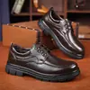 Zapatos transfronterizos para hombre de cuero genuino, nuevo estilo de otoño, zapatos casuales slip-on versátiles para hombre, suela suave, antideslizantes, adecuados para conductores de mediana edad y ancianos, zapatos de papá