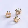 Cuentas Espaciadoras Corona Rellenas de Oro de 14K que Conservan el Color Portacuentas de Circonita Micropavimentada Tapa de Flor Accesorios para Pulseras y Collares DIY Venta al por Mayor