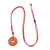 Collar Colgante de Moneda Espíritu de Montaña de Latón Imitación, Joyería de Moneda de la Fortuna Vintage, Colgante Portátil con Artesanía de Cinabrio Chapado en Oro