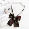 Flor de Cuello Pequeña Estilo Preppy Forro de Uniforme Escolar Corbata de Lazo JK Traje de Marinero Holgazán Libre Corbata de Lazo Cuadros Camisa Uniforme Estilo Japonés para Mujer