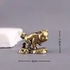 Shiba Inu Fortuna Creativo Divertido Adornos de Escritorio Perro del Zodíaco Decoraciones para el Hogar Piezas de Mano de Cobre Antiguo