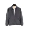 Moletom de Veludo Austríaco Masculino Gola Alta Zíper Cardigan Roupa Externa Outono e Inverno Masculino Aconchegante e Quente Fleece Polar Cor Sólida Jaqueta