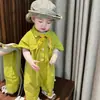 Ropa de Verano para Bebé Niño, Conjunto de Verano para Bebé Estilo Ropa de Trabajo Verde Aguacate para Exteriores, Mono Iluminador, Mameluco de Moda