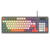 Teclado alámbrico de 98 teclas, tacto mecánico, función multimedia, retroiluminación para juegos, accesorios USB para computadora de oficina
