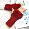 Luvas Femininas Yifan Outono e Inverno para Adultos e Estudantes, Quentes, Estilo Coreano, Moda, Meio Dedo, Curtas, Padrão de Diamante, Sem Dedos