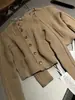 Cardigan Masculino Ralph Lauren Purple Label Estilo Vintage Gola Alta Meia-Altura Gola Alta Botão de Madeira Tricô em Ponto Trançado Crochê Vazado