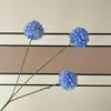 3 hortensias artificiales de cristal de un solo tallo, flores artificiales, hierba pequeña, crisantemos de bola, bulbos de cebolla, decoración de arreglo floral para salón de bodas