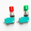 DS438-448 botón pulsador momentáneo auto-reestablecible tapa roja/tapa verde microinterruptor, orificio de montaje 12mm, ancho de pata 4.8 6.3