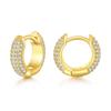 Pendientes de hip hop europeos y americanos con hebilla de oreja grande y diamantes para hombre, con circón redondo geométrico y remaches cruzados, de moda hip hop.