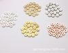Cuentas chapadas en oro de 18 quilates, cuentas espaciadoras, cuentas sueltas para accesorios de joyería DIY, pulsera y collar, forma de rueda plana pulida, venta al por mayor