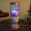 Ramo de flores secas de flores eternas creativas con cubierta de vidrio y adornos de lámpara, regalo del Festival de la Diosa del Día de San Valentín, regalo de cumpleaños