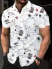 Camisas masculinas de manga curta com estampa digital 3D, estilo praia e resort havaiano, mais vendidas na primavera e verão, transfronteiriças