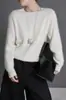 Suéter de Lana para Mujer Cuello Redondo Tejido 2026 Suéter de Cachemira Holgado Pulóver Forro Polar Otoño Invierno Tejidos Mujer Otoño Invierno