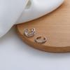 2026 Nuevo Estilo Ear Cuff con Líneas Geométricas Simples, Diseño Cruzado de Doble Capa, Estilo Minimalista Coreano, Clip para Oreja con Forma de Corazón, No Requiere Perforación