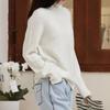 [Hengjia Hj] Novo Estilo Outono e Inverno 2025 Suéter de Lã Gola Redonda Solto Relaxado Feminino Comprimento Médio Solto e Ajustado