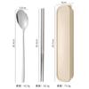 Conjunto de Talheres Portátil de Aço Inoxidável Garfo Colher Hashi Estilo Coreano Três Peças Presente para Exterior Estudante Com Logotipo Impresso