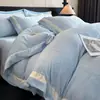 Juego de Cama de Felpa de Leche de Alta Calidad Juego de Cuatro Piezas Terciopelo Tallado Espesado Felpa de Doble Cara Sábana de Cama de Terciopelo Totalmente Mate Invierno Juego de Tres Piezas