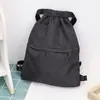 Bolsa de Hombro Doble Estilo Funcional Ropa de Trabajo Mochila Estudiante Unisex Cierre de Cordón Ligero Viaje Mochila Doble Simple