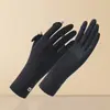Guantes de Protección Solar de Verano para Mujer, Seda de Hielo para Ciclismo, Delgados, Antideslizantes, Transpirables, para Manicura, Anti-UV, Sin Dedos, para Conducir en Verano