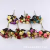 Camelia de Flores Artificiales de Seda Otoñal 5 Horquillas 10 Brotes de Té Perla Ramo de Rosas de Té Pequeñas Decoración del Hogar Boda Flores de Simulación