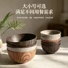 Bol de 15 cm con imitación de veta de madera, plástico PP de grado alimenticio, bol para sopa, bol para arroz engrosado con aislamiento térmico, mesa de comedor, bol para ensaladas, fabricante, venta al por mayor
