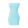 Venta al por mayor de Ropa para Mujer Transfronteriza, Nuevo Estilo de Verano Estilo Chica Caliente Estilo Deseo Puro Ajustado Top Tubo Vestido Corto Bodycon con Copas