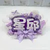 Etiqueta de nombre personalizada para soporte de abanico con doble letra, producto terminado de tela no tejida con letras reflectantes, colgante creativo para soporte de abanico puramente hecho a mano, mercancía de la comunidad de abanicos