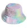 Popular Transfronterizo Internet Niña Linda Mujer Sombrero de Pescador de Felpa Arcoíris Invierno Estilo Coreano Moderno Versátil Cálido Sombrero Cubo Tendencia