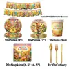 Festa da Banda de Animais da Floresta Transfronteiriça Utensílios de Mesa Pratos de Papel Descartáveis Copos de Papel Guardanapos Adereços de Decoração de Feriado Bandeiras Banners