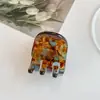 Grampo de acetato estilo rede de internet 2,5 cm grampo lateral pode prender franja pequeno fresco estampa de leopardo cor completa acessórios de cabelo