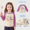 Camiseta para Bebé Niña Jerry Top de Manga Larga con Bloques de Color Otoño Niños Nueva Colección Otoño 2026 Ropa para Bebé