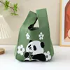 Guofeng Bolsa de mão panda gigante Bolsa de malha explosiva Bolsa de mão de tecido combinando com tudo Nova bolsa de presente que acompanha o presente