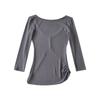 Chica hot europea y americana Camiseta de manga larga ajustada de cinco colores para mujer 2023 camiseta de color liso ajustada sin espalda top de hilo
