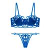 Lencería Sexy de Estilo Francés para Mujer, Sujetador de Encaje Fino Transparente Transpirable, Minimiza Busto Grande, Recoge Senos Laterales, Set de Sujetador