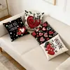 Almofadas Decorativas de Dia dos Namorados Transfronteiriças, Conjunto de Quatro Almofadas Estampadas com Amor, Almofadas para Sofá de Sala de Estar, Personalização Suportada