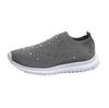 2023 Sapatos casuais casuais transfronteiriços de novo estilo feminino com strass tecido voador tamanho grande dedo do pé redondo pedal plano