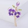 Nova Broche Flor de Diamante Estilo Coreano Estilo Retrô Suéter Liga de Zinco Óleo Pingado Pintado Corsage Alfinete de Gola Atacado