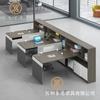 Escritorio para personal, muebles de oficina modernos y sencillos para 4 o 6 personas, pantalla, mesa y silla combinadas, tarjetero, escritorio para computadora